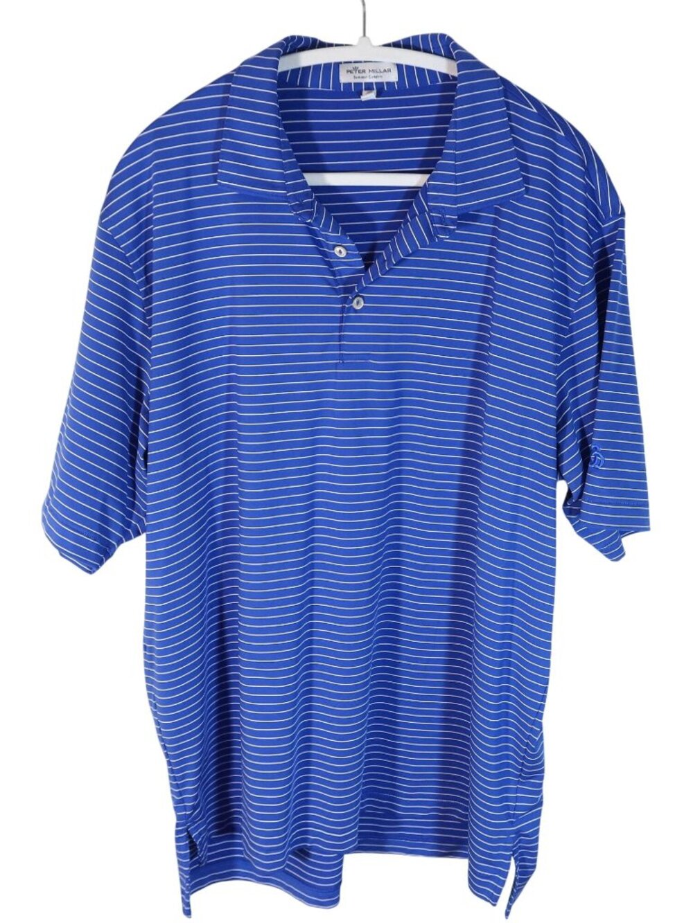 PETER MILLAR Summer Comfort Striped Performance Polo Shirt Size XL Preppy Golf